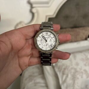 Michael kors Silver Watch with White Dial
